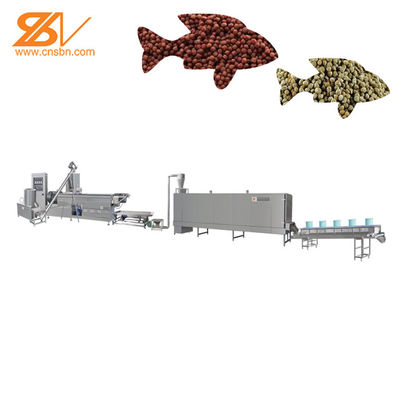 Double chaîne de production de granule d'alimentation des animaux d'extrudeuse d'alimentation de poissons de la vis 160kg/hr