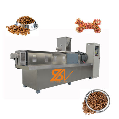 Ss 304 ligne de transformation de nourriture pour animaux de compagnie à double vis automatique