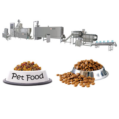 SS 304 ligne de transformation automatique de nourriture pour animaux de compagnie à extrudeuse à double vis