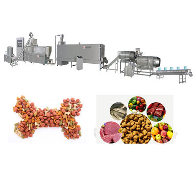 Ligne de production automatique de nourriture pour chiens, chats et animaux de compagnie en acier inoxydable 304 avec une capacité de 150 à 5000 kg/h