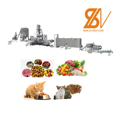 Ligne de transformation de l'extrudeuse de nourriture pour animaux de compagnie pour chiens, chats et chiens de 500 à 600 kg/h