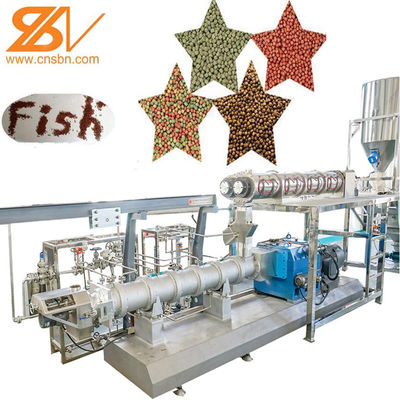 chaîne de production de flottement d'alimentation de poissons d'extrudeuse de nourriture de vis du double 200-260kg/h machine